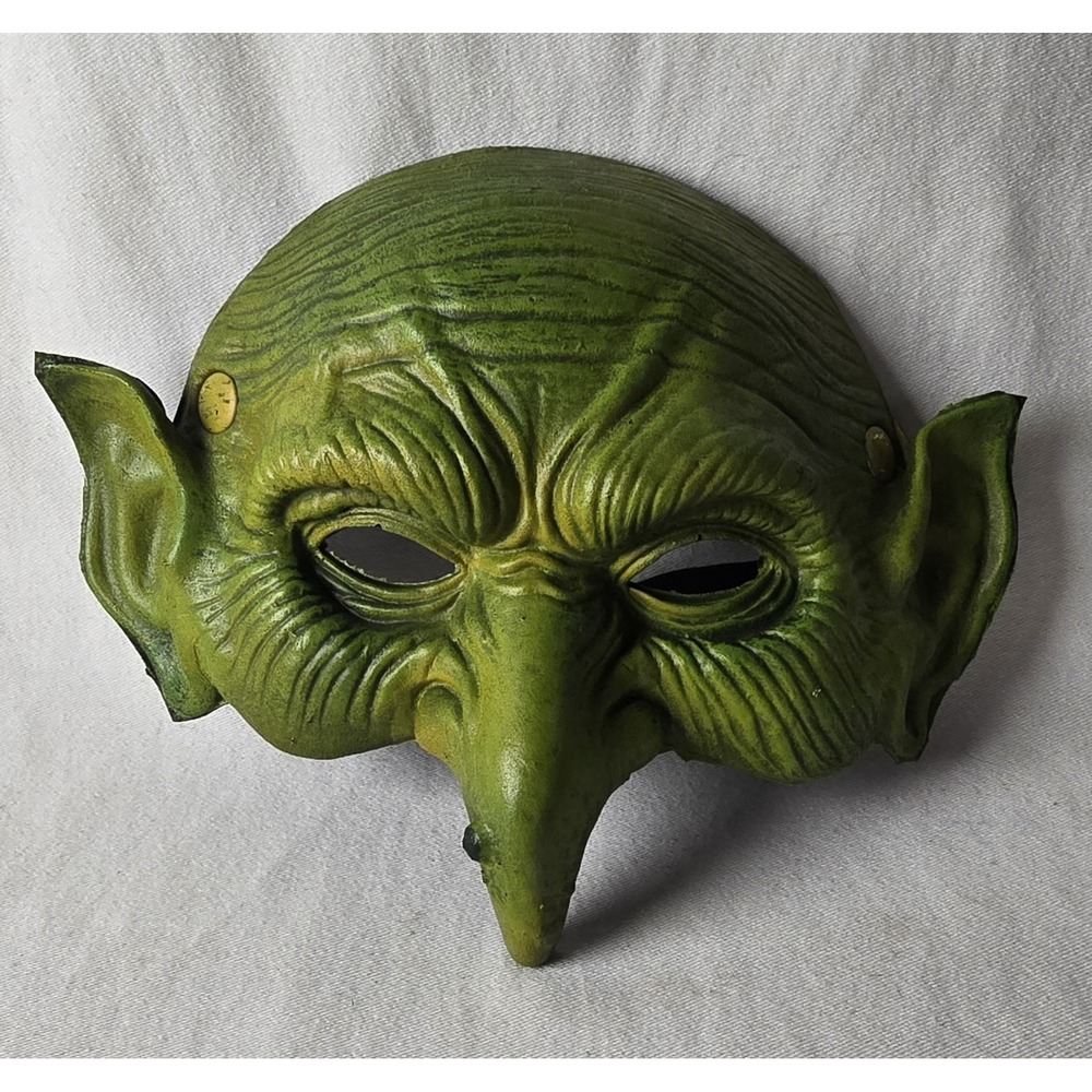 Old Horrible Green Witch Costume Theater Face Mask Halloween Cosplay‎ Party